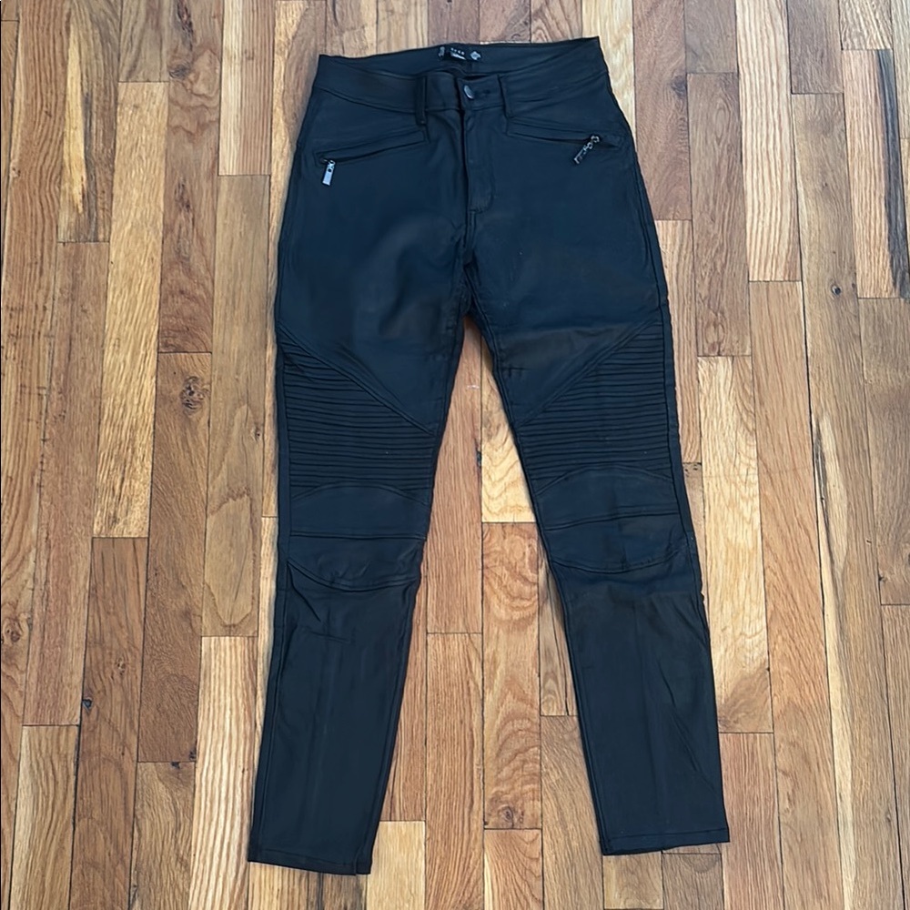Iris Moto-style Black So stretchy Straight-Leg Pants (4)